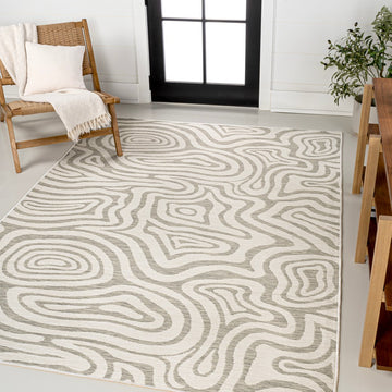 Eryx Modern Bohemian Abstract Organic Reversible Machine-Washable Indoor/Outdoor Area Rug